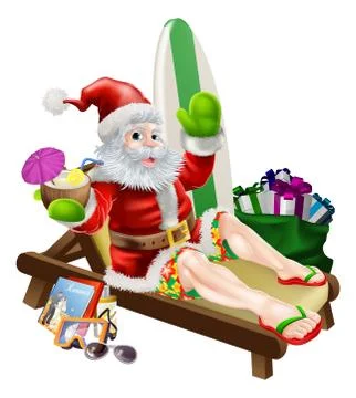 Surf summer santa イラスト素材