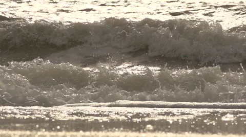 Surf sunlight reflection. Slow motion. Stock Footage 52669078