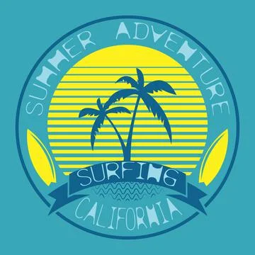Surf t-shirt design. Stock Illustration