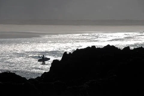 Surf time on the beach Stock Photos