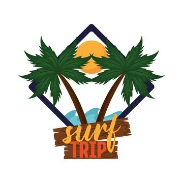 Surf trip patch Illustrazione stock