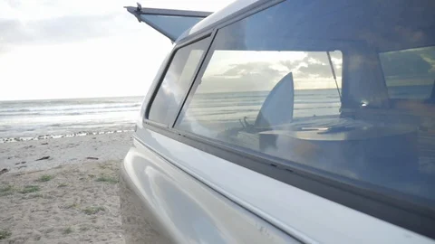 Surf Truck by the Beach Stock Footage 87715709