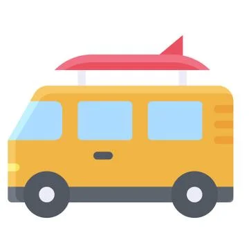 Surf van icon, Summer vacation related vector Stock Illustration