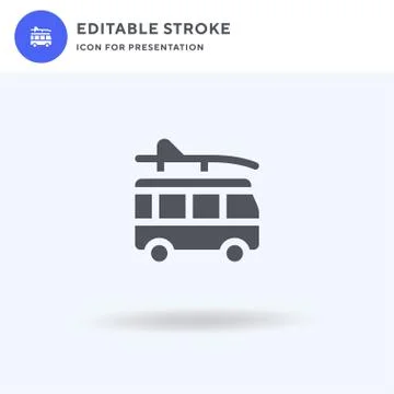 Surf Van icon vector, filled flat sign, solid pictogram isolated on white, logo 스톡 일러스트