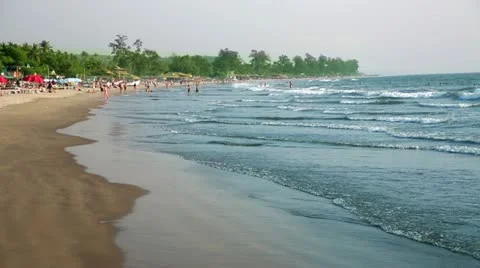 Surf washing onto beach Video stock 23320518