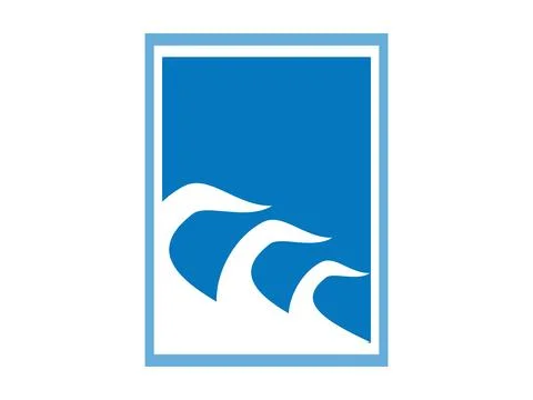 Surf Wave Art Minimal Icon Vector Stock Illustration