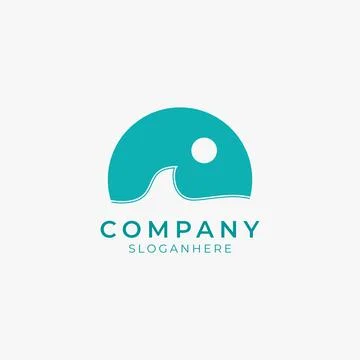 Surf wave ocean logo icon Stock Illustration