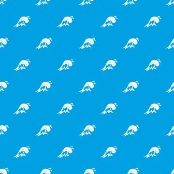 Surf wave pattern seamless blue Stock Illustration