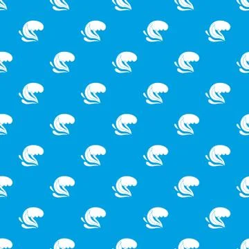 Surf wave pattern seamless blue Stock Illustration