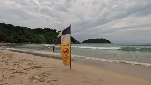 Surf zone no swimming here Stock Footage 220321725