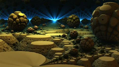 The surface of an alien planet 3d rendering Stock Illustration
