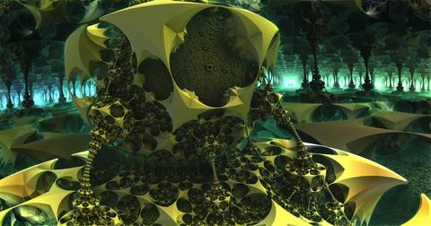 The surface of an alien planet 3d rendering Stock Illustration