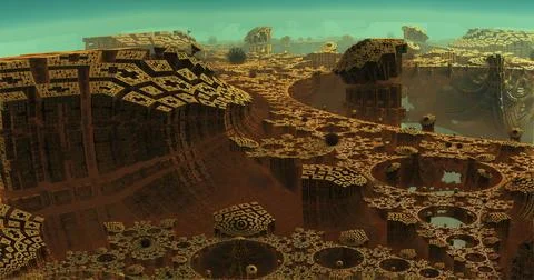 The surface of an alien planet 3d rendering Stock Illustration