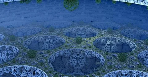 The surface of an alien planet 3d rendering Stock Illustration