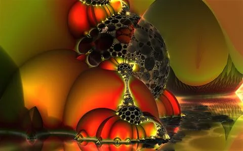 The surface of an alien planet 3d rendering Stock Illustration