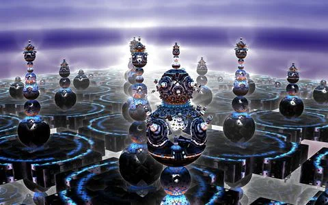 The surface of an alien planet 3d rendering Stock Illustration