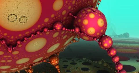 The surface of an alien planet 3d rendering Stock Illustration
