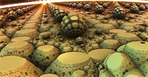 The surface of an alien planet 3d rendering Stock Illustration