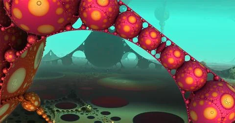 The surface of an alien planet 3d rendering Stock Illustration