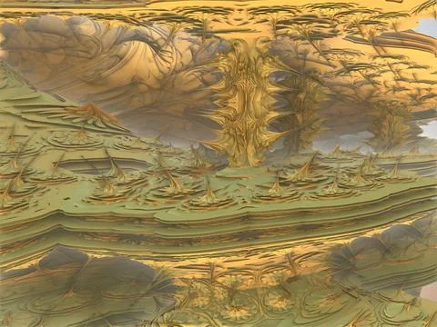 The surface of an alien planet 3d rendering Stock Illustration