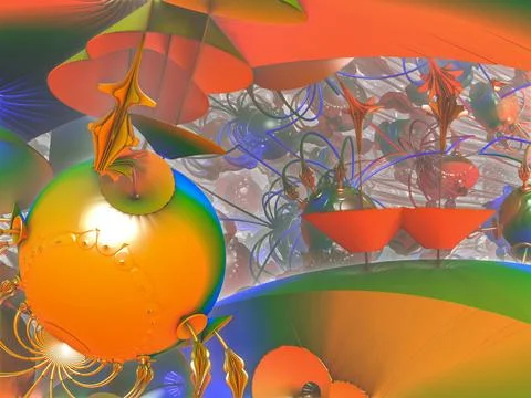 The surface of an alien planet 3d rendering Stock Illustration