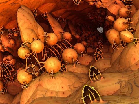The surface of an alien planet 3d rendering Stock Illustration