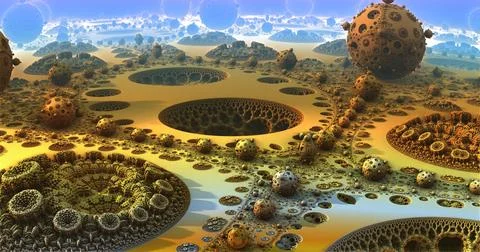 The surface of an alien planet 3d rendering Stock Illustration
