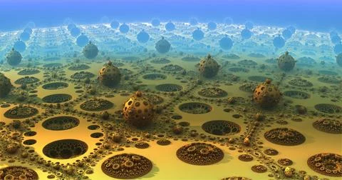 The surface of an alien planet 3d rendering Stock Illustration