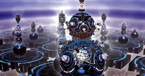 The surface of an alien planet 3d rendering Stock Illustration