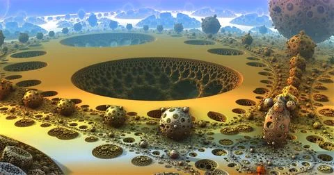 The surface of an alien planet 3d rendering Stock Illustration