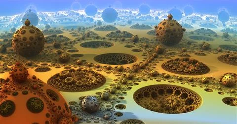 The surface of an alien planet 3d rendering Stock Illustration