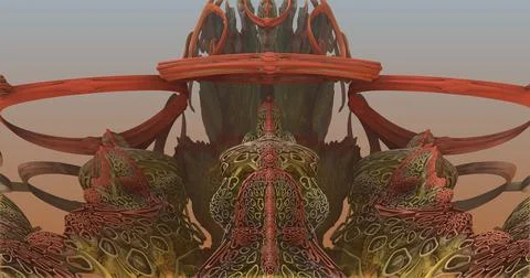The surface of an alien planet 3d rendering Stock Illustration