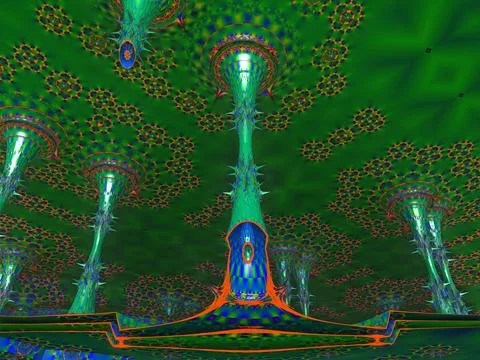 The surface of an alien planet 3d rendering Stock Illustration