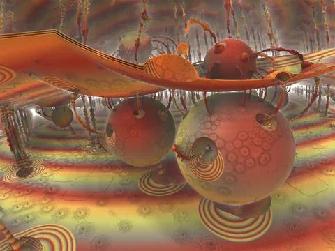 The surface of an alien planet 3d rendering Stock Illustration