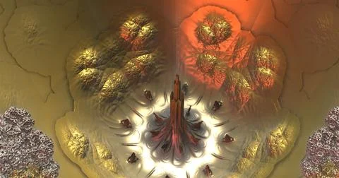The surface of an alien planet 3d rendering Stock Illustration