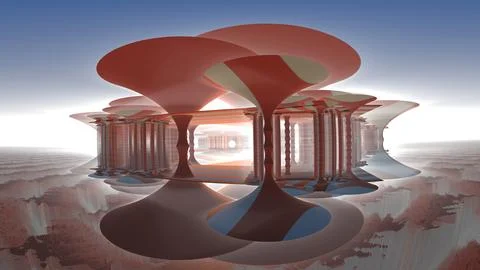 The surface of an alien planet 3d rendering Stock Illustration
