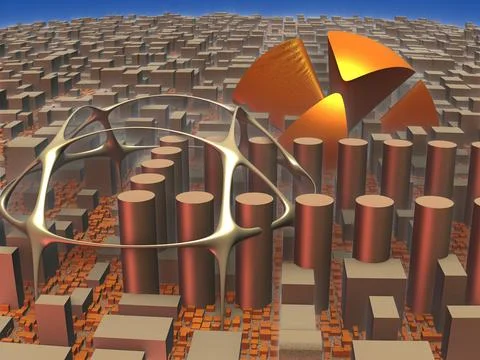 The surface of an alien planet 3d rendering Stock Illustration