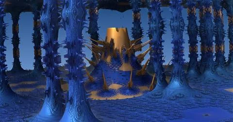 The surface of an alien planet 3d rendering Stock Illustration