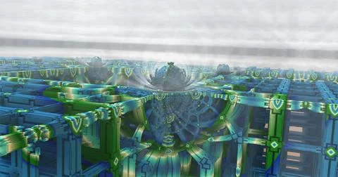 The surface of an alien planet 3d rendering Stock Illustration