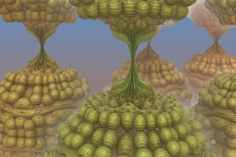 The surface of an alien planet 3d rendering Stock Illustration