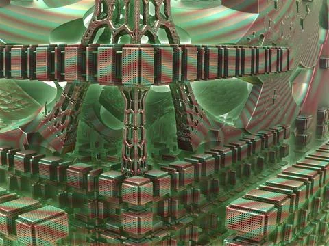 The surface of an alien planet 3d rendering Stock Illustration