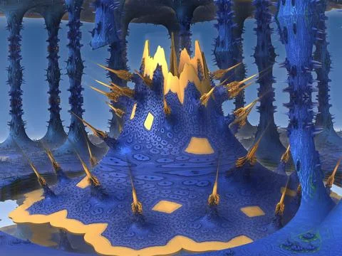 The surface of an alien planet 3d rendering Stock Illustration