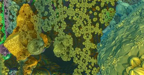 The surface of an alien planet 3d rendering Stock Illustration