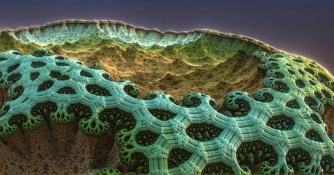 The surface of an alien planet 3d rendering the surface of an alien planet... Foto stock