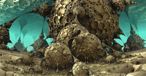 The surface of an alien planet 3d rendering Stock Photos