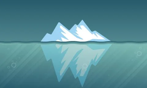 Surface and underwater iceberg Stock Illustration
