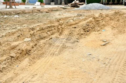 Surface area preparing for construction Stock Photos