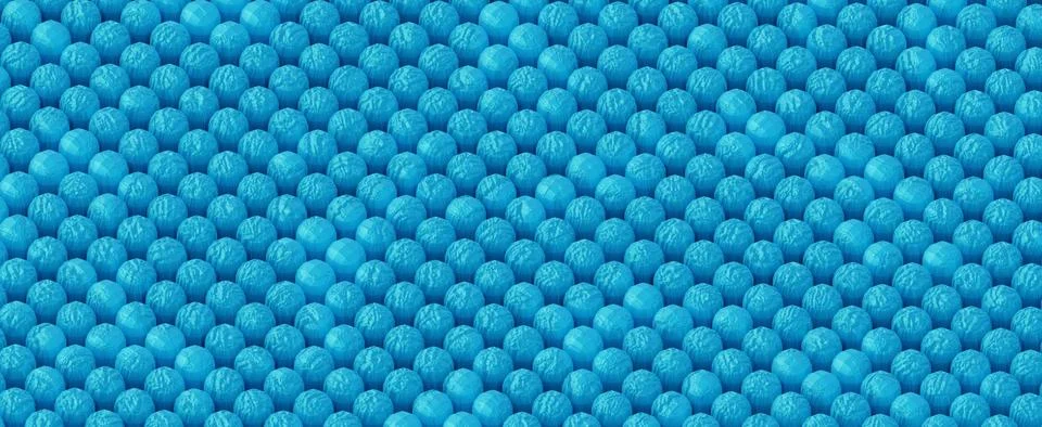 Surface from blue textural spheres background Illustrazione stock