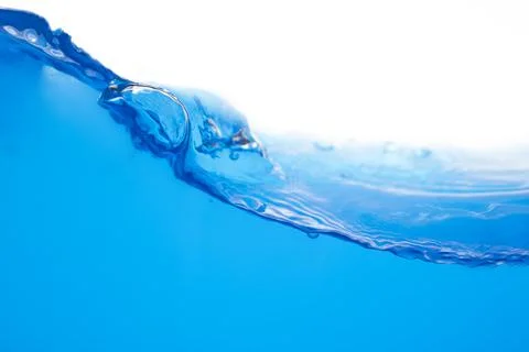 The surface of blue water that is splattered or moving Stock Photos