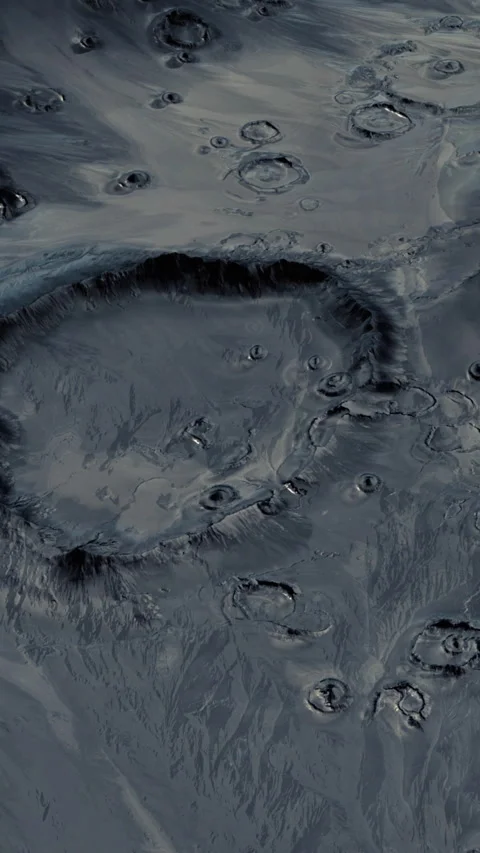Surface of a body of water showing ripples and circular patterns from raindrops Stock Footage 344962801